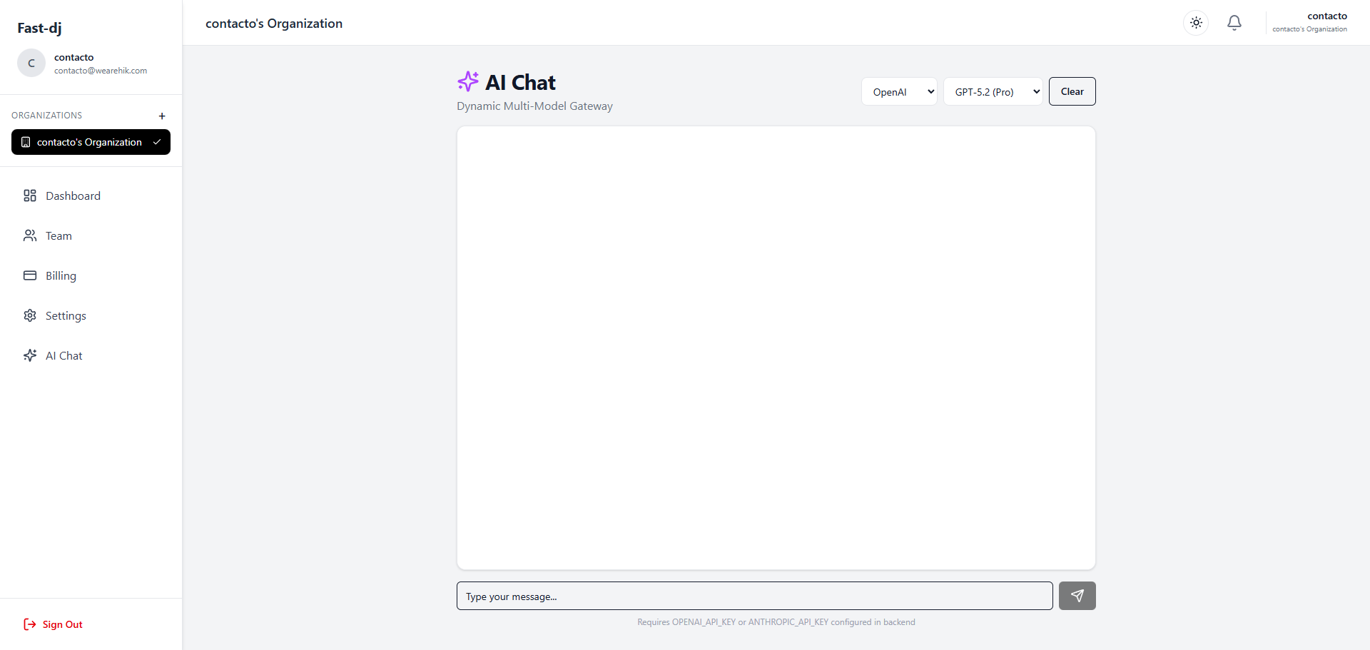 AI Chat Interface